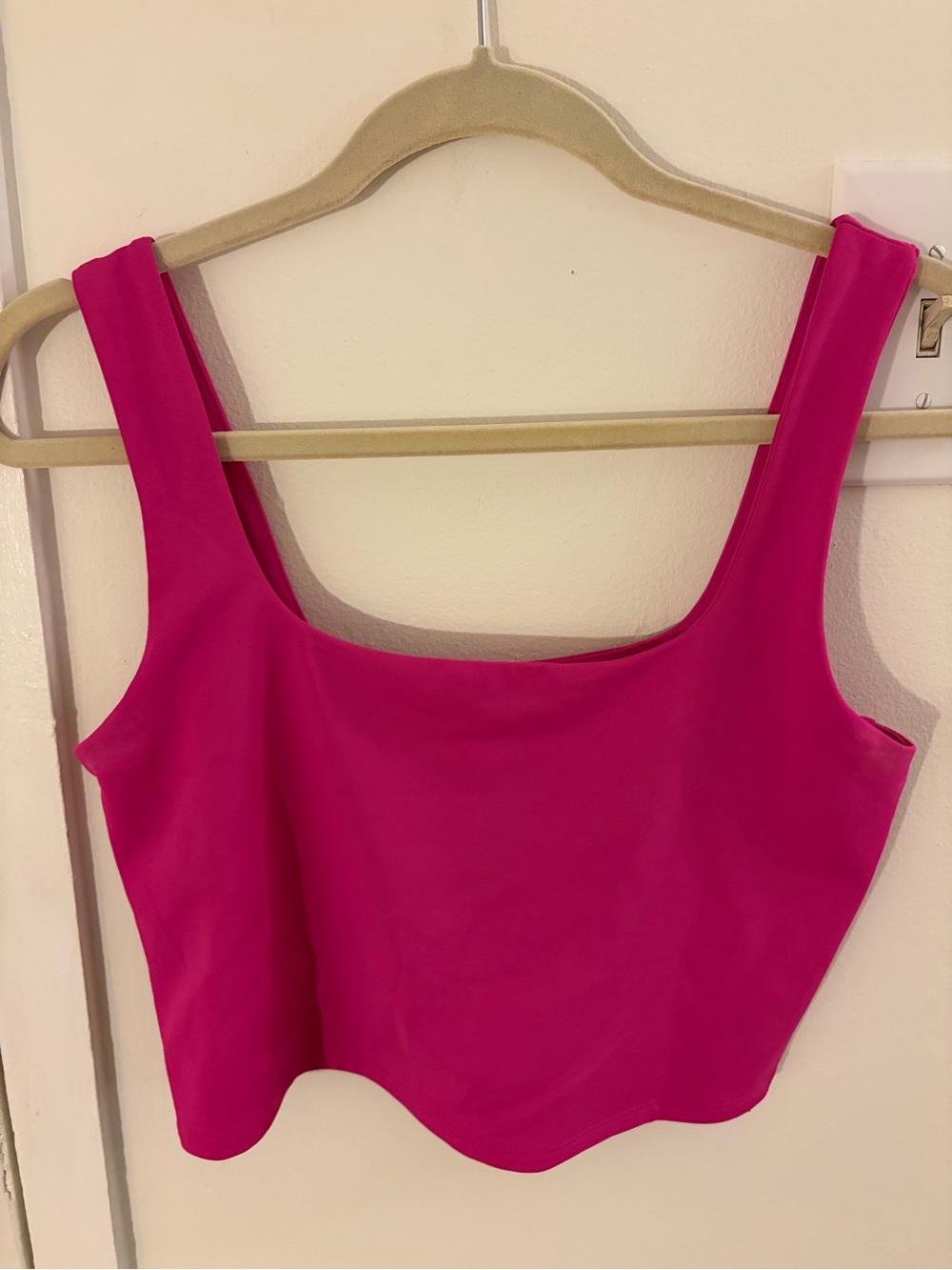 Express Hot Pink Square Neck Crop Tank